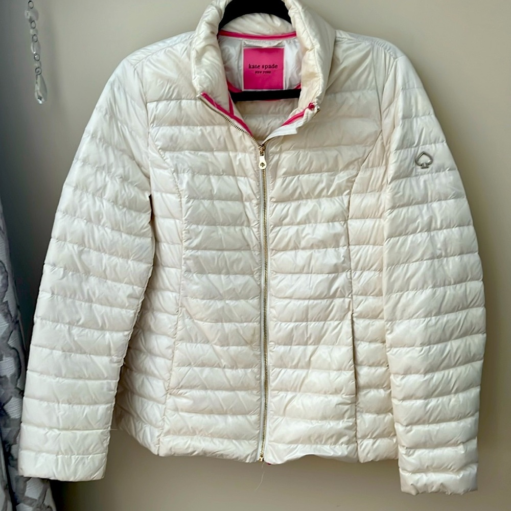 Kate Spade Cream Packable Jacket Large
